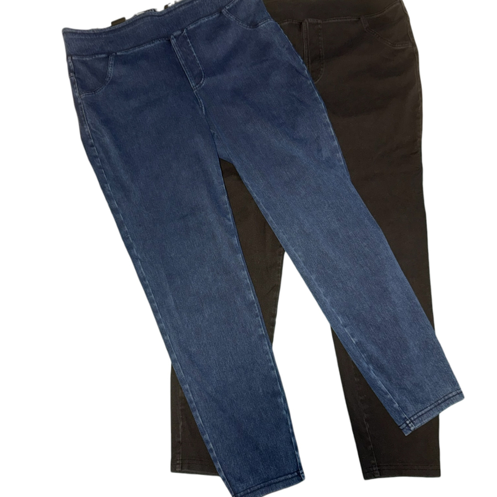 2 Pair Halara StretchJeggings Blue & Black Large 7/8